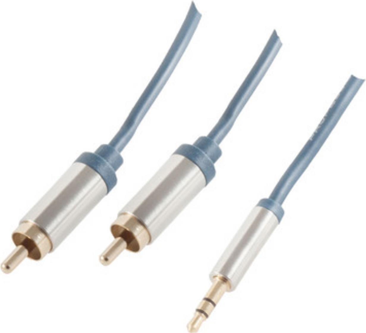 shiverpeaks PROFESSIONAL Audiokabel - 2 x Cinchstecker - 3,5 mm Winkel-Klinkenstecker, 1,5 m, vergoldete Kontakt - 1 Stück (SP30842) von ShiverPeaks