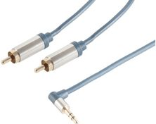 shiverpeaks PROFESSIONAL Audiokabel - 2 x Cinchstecker - 3,5 mm Winkel-Klinkenstecker, 5,0 m, vergoldete Kontakt - 1 Stück (SP30845) von ShiverPeaks