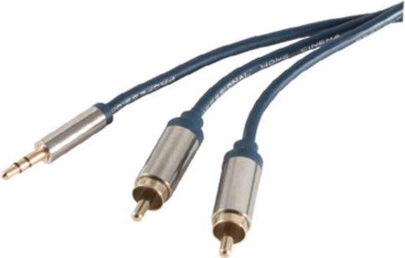shiverpeaks sp-PROFESSIONAL Audio-Kabel 0,75 m 3.5mm 2 x RCA Blau - Chrom (SP30831-SLIM) von ShiverPeaks