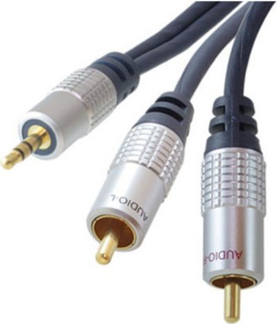shiverpeaks sp-PROFESSIONAL Audio-Kabel 5 m 3.5mm 2 x RCA Blau - Chrom (SP30832-5) von ShiverPeaks