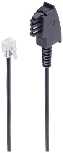 Shiverpeaks Telefon (analog) Anschlusskabel [1x TAE-F-Stecker - 1x RJ11-Stecker 6p4c] 6m Schwarz von Shiverpeaks