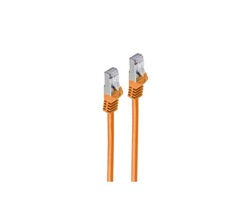 shiverpeaks® RJ45 Patchkabel m. CAT 7 Rohkabel PIMF orange 1m LAN-Kabel, RJ-45, (100 cm) von Shiverpeaks