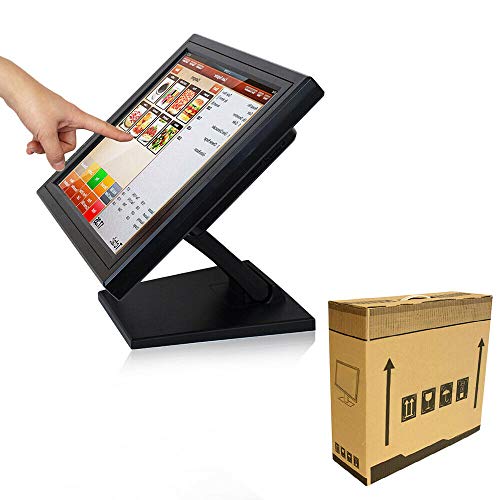 15" 1024 * 768 AuflöSung LCD Touchscreen Kassenmonitor Registrierkasse Monitor Display Bildschirm Monitore Touch Screen Kasse Mit Stand FüR Gastronomie und Handel Kassensystem PC POS USB VGA von Shiyinge