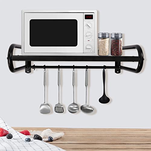 KüChenregal Mikrowellenhalter Microwelle Halterung Mikrowellen Wandhalter Ablage Halter Mikrowelle Bad BüRo Regal Einetagen Kohlenstoffstahl Rechteckig Schwarz Mit 6 HäKchen Bis 66Lbs KüChenregal Mikrowellenhalter Microwelle Halterung Mikrowellen Wandhalter Ablage Halter Mikrowelle Bad BüRo Regal Einetagen Kohlenstoffstahl Rechteckig Schwarz Mit 6 HäKchen Bis 66Lbs von Shiyinge
