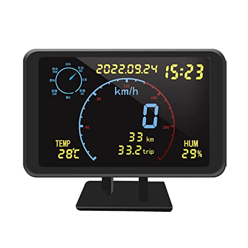 Shkalacar 4,7 Zoll Auto HUD Display für alle 5-24V Fahrzeug, USB Head Up LCD Display mit Alarm bei Geschwindigkeitsüberschreitung, Automatic Dimming, Digitaler GPS Tacho Kilometerzähler für Fahrzeuge von Shkalacar