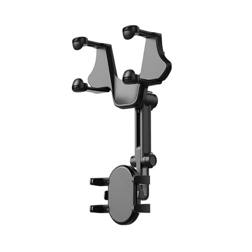Shnmin 360°Drehbarer Auto Rückspiegel Telefonhalter, Teleskopische Auto Rückspiegel Telefonhalter, Handyhalterung Auto Spiegel, Universal Autotelefonhalter, für Alle Smartphones von Shnmin