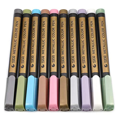 10 PCs Metallic Marker Stifte Bunte Highlighter Tragbare Kunstzeichnungen Für Kinderkarten Die Partyeinladungen Machen von Shntig