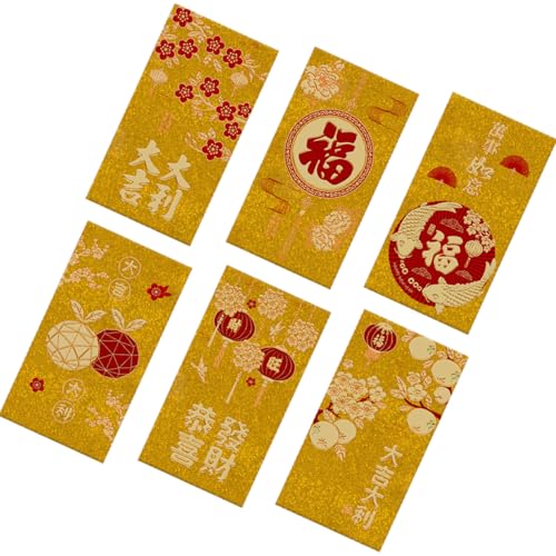 6 x Briefumschläge für das neue Jahr, Rötungen, traditionelles Schlangenjahr, multifunktional, chinesische Tierkreiszeichen, Geldpapiertüte 6 x Briefumschläge für das neue Jahr, Rötungen, traditionelles Schlangenjahr, multifunktional, chinesische Tierkreiszeichen, Geldpapiertüte von Shntig