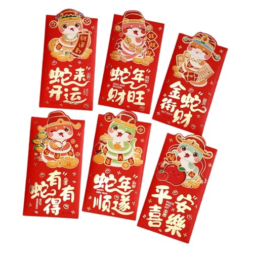 Briefumschläge, Goldfolie, Schlangenjahr, multifunktional, chinesische Tierkreiszeichen, Geldbeutel, 6 Stück Briefumschläge, Goldfolie, Schlangenjahr, multifunktional, chinesische Tierkreiszeichen, Geldbeutel, 6 Stück von Shntig