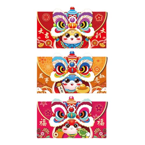 Briefumschläge mit Schlangenmuster, 6 Stück, kulturelle chinesische elegante Geldhalter für Frühlingsfest und verschiedene Anlässe Briefumschläge mit Schlangenmuster, 6 Stück, kulturelle chinesische elegante Geldhalter für Frühlingsfest und verschiedene Anlässe von Shntig