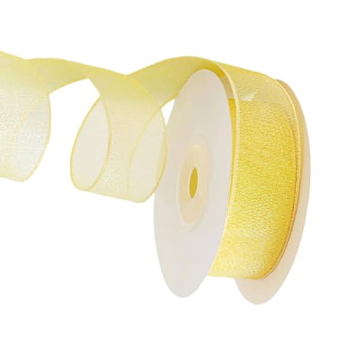 Durchsichtiges Organzaband für Weihnachten, Hochzeit, 2,5 cm x 9,1 m, für Blumensträuße, Verpackungen, Schleifen, Kränze, Dekoration von Shntig