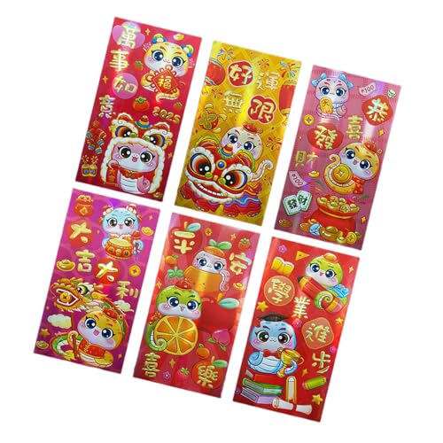 Großpackung mit 6 Briefumschlägen, Zubehör für 2025, chinesisches Frühlingsfest, Schlangenjahr, Themen-Designs, Geldhalter Großpackung mit 6 Briefumschlägen, Zubehör für 2025, chinesisches Frühlingsfest, Schlangenjahr, Themen-Designs, Geldhalter von Shntig