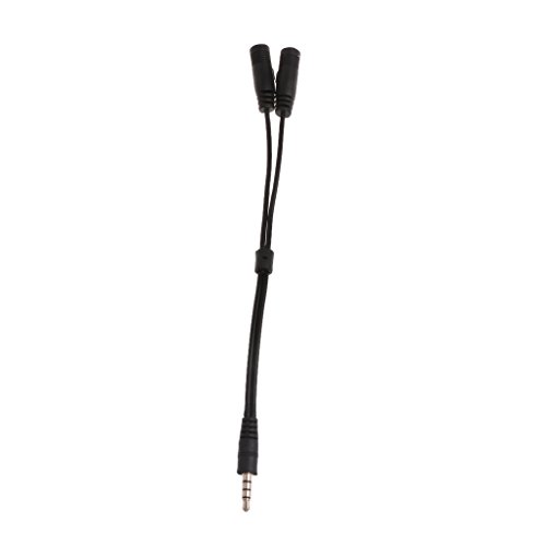 Y-Splitter-Adapterkabel für Kopfhörer/Mikrofon, 3,5 mm Stereo, 1 Stecker auf 2 Buchsen von Shntig