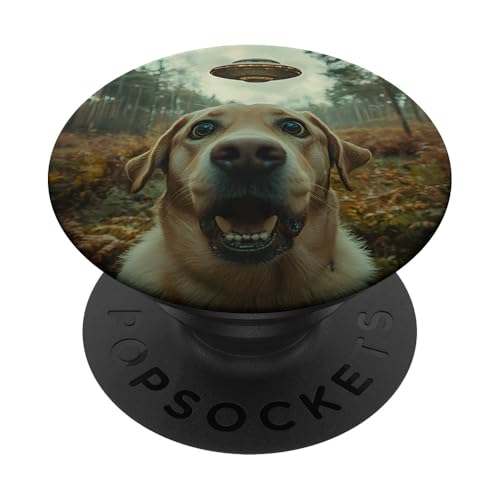 Lustiges Labrador-Hunde-Selfie mit intergalaktischem UFO PopSockets Klebender PopGrip Lustiges Labrador-Hunde-Selfie mit intergalaktischem UFO PopSockets Klebender PopGrip von Shocked looking Labrador Dog and UFO Selfie