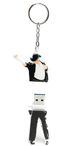 Michael Jackson USB 3.0 32GB & Schlüsselanhänger Michael Jackson Pendrive 3.0 The Essential Michael Jackson Gadget Flash Drive Pen Drive High Speed SuperSpeed von Shop and Solve
