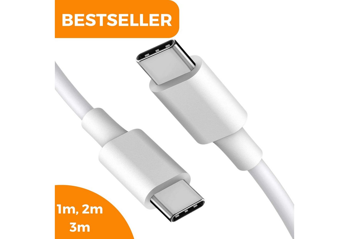 Shopbrothers Schnellladekabel USBC passt für Samsung Galaxy S23 S22 S21 iPhone 15 USB-Kabel, USB-C, USB-C, Typ C (Eurostecker) (200 cm), Schnellladefunktion, Verstärkte Konnektivität, Flexible Längen von Shopbrothers