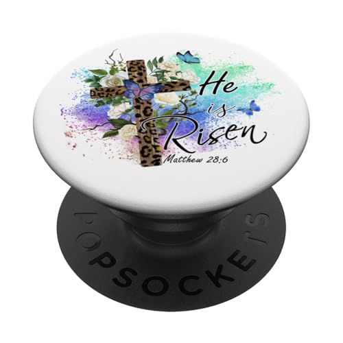 He Is Risen Christliches Osterkreuz mit Leopardenmuster PopSockets Klebender PopGrip He Is Risen Christliches Osterkreuz mit Leopardenmuster PopSockets Klebender PopGrip von Shopp
