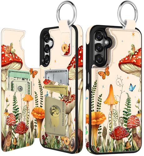 Shorogyt Schutzhülle für Samsung Galaxy A16 – niedliches modisches Pilz-Frosch-Design mit Kartenhalter, Ständer für Magnetverschluss, Leder-Telefonhüllen für Mädchen und Herren Shorogyt Schutzhülle für Samsung Galaxy A16 – niedliches modisches Pilz-Frosch-Design mit Kartenhalter, Ständer für Magnetverschluss, Leder-Telefonhüllen für Mädchen und Herren von Shorogyt