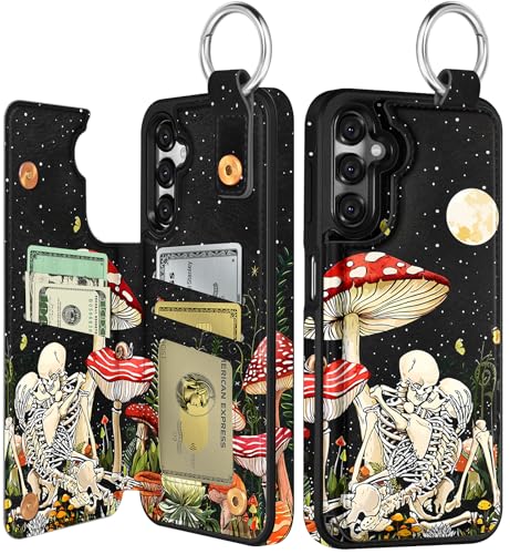 Shorogyt Schutzhülle für Samsung Galaxy A16 – niedliches modisches Pilz-Totenkopf-Design mit Kartenhalter, Ständer für Magnetverschluss, Leder-Telefonhüllen für Mädchen und Herren Shorogyt Schutzhülle für Samsung Galaxy A16 – niedliches modisches Pilz-Totenkopf-Design mit Kartenhalter, Ständer für Magnetverschluss, Leder-Telefonhüllen für Mädchen und Herren von Shorogyt