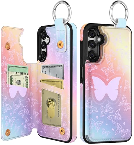 Shorogyt Schutzhülle für Samsung Galaxy A16 – niedliches modisches Schmetterlings-Design mit Kartenhalter, Ständer für Magnetverschluss, Rückseiten-Klapphülle aus Leder, für Mädchen und Herren Shorogyt Schutzhülle für Samsung Galaxy A16 – niedliches modisches Schmetterlings-Design mit Kartenhalter, Ständer für Magnetverschluss, Rückseiten-Klapphülle aus Leder, für Mädchen und Herren von Shorogyt