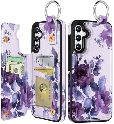 Shorogyt Schutzhülle für Samsung Galaxy A55, niedliches modisches Blumendesign, mit Kartenhalter, Ständer für Magnetverschluss, Lederschutzhülle für Mädchen und Herren Shorogyt Schutzhülle für Samsung Galaxy A55, niedliches modisches Blumendesign, mit Kartenhalter, Ständer für Magnetverschluss, Lederschutzhülle für Mädchen und Herren von Shorogyt