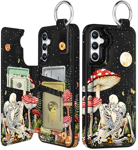 Shorogyt Schutzhülle für Samsung Galaxy A55 – niedliches modisches Pilz-Totenkopf-Design mit Kartenhalter, Ständer für Magnetverschluss, Leder-Telefonhüllen für Mädchen und Herren Shorogyt Schutzhülle für Samsung Galaxy A55 – niedliches modisches Pilz-Totenkopf-Design mit Kartenhalter, Ständer für Magnetverschluss, Leder-Telefonhüllen für Mädchen und Herren von Shorogyt