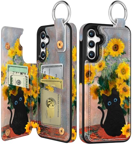 Shorogyt Schutzhülle für Samsung Galaxy A55 – niedliches modisches Sonnenblumen-Design mit Kartenhalter, Ständer für Magnetverschluss, Leder-Telefonhüllen für Mädchen und Herren Shorogyt Schutzhülle für Samsung Galaxy A55 – niedliches modisches Sonnenblumen-Design mit Kartenhalter, Ständer für Magnetverschluss, Leder-Telefonhüllen für Mädchen und Herren von Shorogyt
