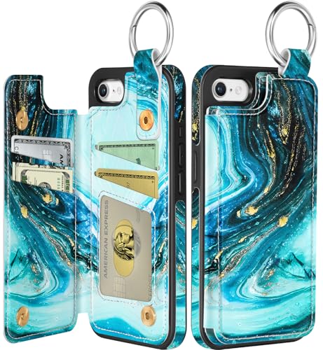 Shorogyt Schutzhülle für iPhone 16e – niedliches modisches Cyan-Design mit Kartenhalter, Ständer für Magnetverschluss, Rückseiten-Klapphülle aus Leder, für Mädchen und Herren Shorogyt Schutzhülle für iPhone 16e – niedliches modisches Cyan-Design mit Kartenhalter, Ständer für Magnetverschluss, Rückseiten-Klapphülle aus Leder, für Mädchen und Herren von Shorogyt