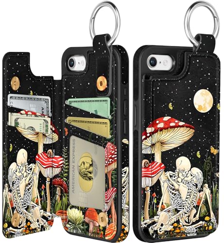 Shorogyt Schutzhülle für iPhone 16e – niedliches modisches Pilz-Totenkopf-Design mit Kartenhalter, Ständer für Magnetverschluss, Leder-Telefonhüllen für Mädchen und Herren Shorogyt Schutzhülle für iPhone 16e – niedliches modisches Pilz-Totenkopf-Design mit Kartenhalter, Ständer für Magnetverschluss, Leder-Telefonhüllen für Mädchen und Herren von Shorogyt