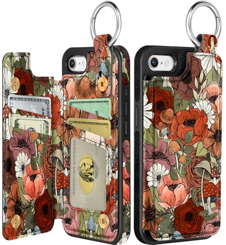 Shorogyt Schutzhülle für iPhone 16e – niedliches modisches Pilzblumen-Design mit Kartenhalter, Ständer für Magnetverschluss, Leder-Telefonhüllen für Mädchen und Herren Shorogyt Schutzhülle für iPhone 16e – niedliches modisches Pilzblumen-Design mit Kartenhalter, Ständer für Magnetverschluss, Leder-Telefonhüllen für Mädchen und Herren von Shorogyt