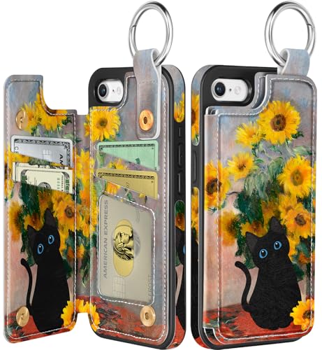 Shorogyt Schutzhülle für iPhone 16e – niedliches modisches Sonnenblumen-Design mit Kartenhalter, Ständer für Magnetverschluss, Leder-Telefonhüllen für Mädchen und Herren Shorogyt Schutzhülle für iPhone 16e – niedliches modisches Sonnenblumen-Design mit Kartenhalter, Ständer für Magnetverschluss, Leder-Telefonhüllen für Mädchen und Herren von Shorogyt