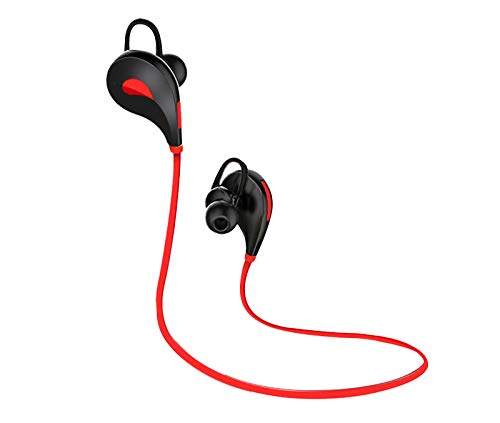 Bluetooth-Kopfhörer Sport für Sony Xperia 10 Smartphone, kabellos, Knopf, Freisprecheinrichtung, universal, Rot von Shot Case