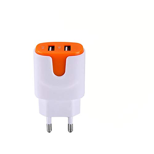 Netzadapter Farbe USB für Sony Xperia 10 Plus Smartphone Tablet Doppelsteckdose 2 Ports Strom AC Ladegerät (orange) von Shot Case
