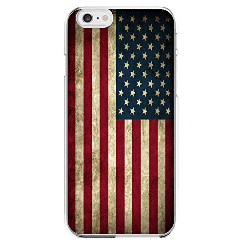 Shot Case Schutzhülle aus Silikon für iPhone 6/6S Plus, Motiv US-Flagge, Vintage, Gel, Weiß von Shot Case