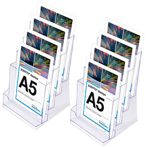 2 Showdown® Displays Tischprospekthalter SL transparent DIN A5 4 Fächer von Showdown® Displays