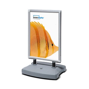 Showdown® Displays Kundenstopper Windtalker silber DIN A0 2 Fächer von Showdown® Displays
