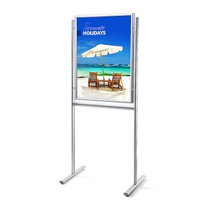 Showdown® Displays Kundenstopper silber DIN A1 2 Fächer von Showdown® Displays