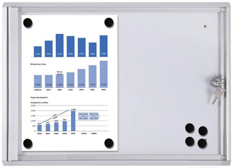 Showdown® Displays Economy XS Schaukasten 2x DIN A4 keine-Fach silber von Showdown® Displays