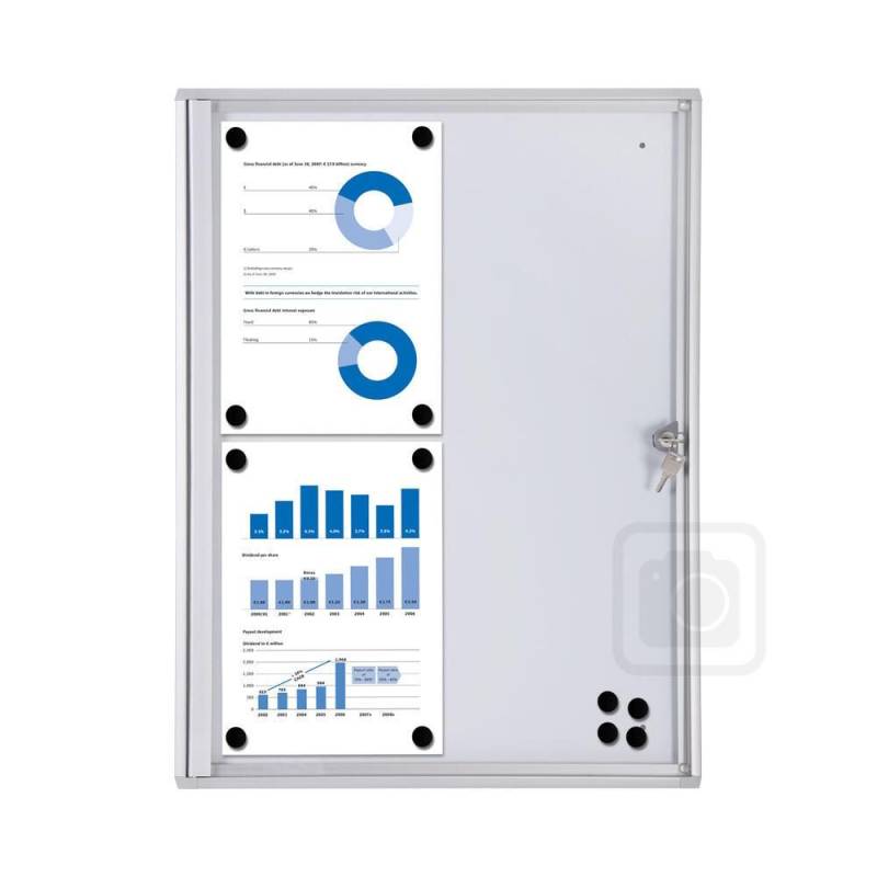 Showdown® Displays Economy XS Schaukasten 4x DIN A4 keine-Fach silber von Showdown® Displays