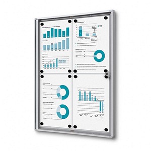 Showdown® Displays Schaukasten Economy XS B1 silber 4x DIN A4 von Showdown® Displays