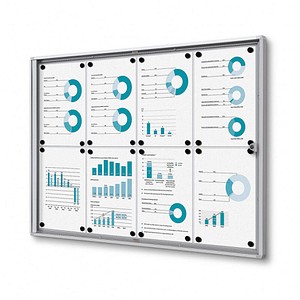 Showdown® Displays Schaukasten Economy XS B1 silber 8x DIN A4 von Showdown® Displays