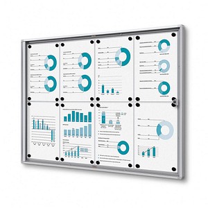 Showdown® Displays Schaukasten Economy XS B1 silber 8x DIN A4 von Showdown® Displays