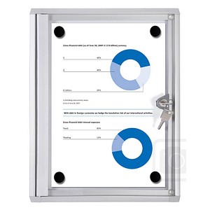 Showdown® Displays Schaukasten Economy XS silber 1x DIN A4 von Showdown® Displays