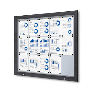 Showdown® Displays Schaukasten Premium grau 15x DIN A4 von Showdown® Displays