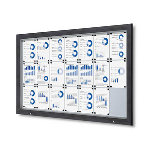 Showdown® Displays Schaukasten Premium grau 21x DIN A4 von Showdown® Displays