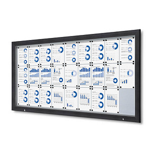 Showdown® Displays Schaukasten Premium grau 27x DIN A4 von Showdown® Displays