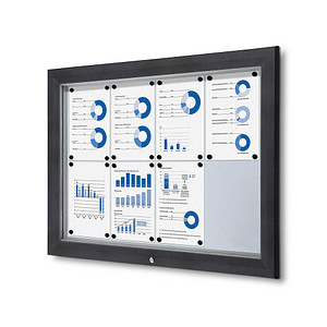 Showdown® Displays Schaukasten Premium grau 8x DIN A4 von Showdown® Displays