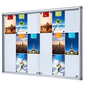 Showdown® Displays Schaukasten SL B1 silber 18x DIN A4 von Showdown® Displays
