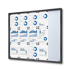 Showdown® Displays Schaukasten SLIM grau 15x DIN A4 von Showdown® Displays