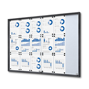 Showdown® Displays Schaukasten SLIM grau 18x DIN A4 von Showdown® Displays